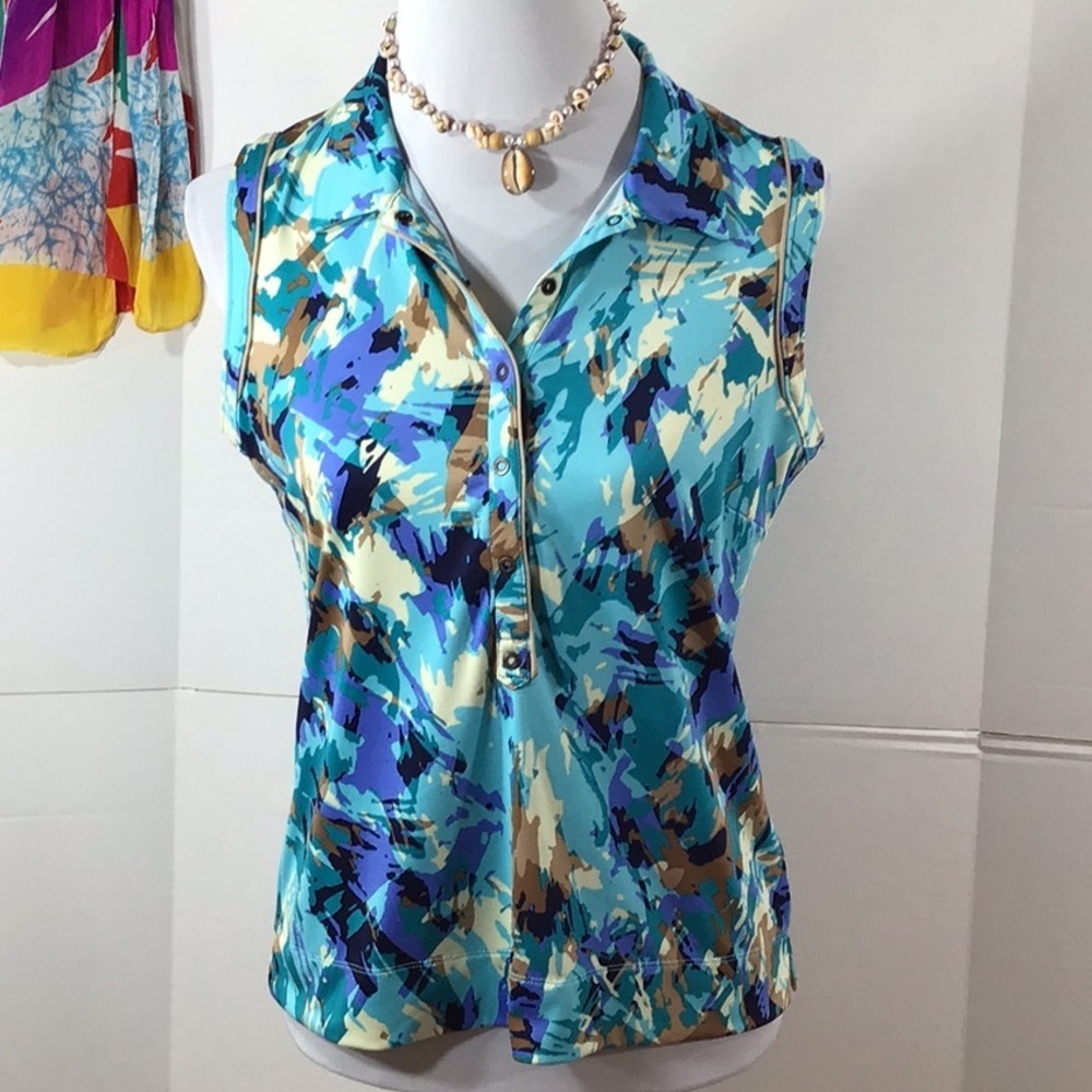 Tail blue print pullover top M